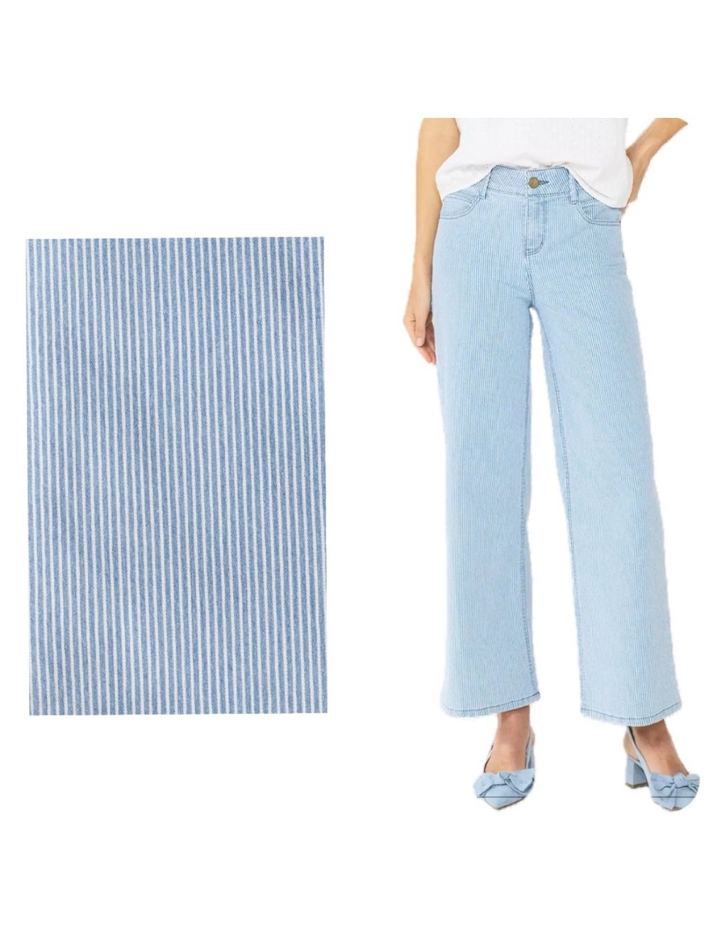 Draper James Stripe Seersucker Flare Pant Coastal Beach Summer Pants Wide Leg 12